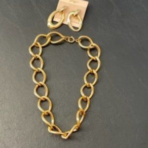 Vintage Lord & Taylor collar necklace with matching pierced earrings